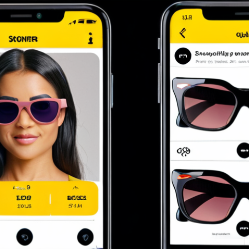 Home 19 **
Prompt: AR shopping experience. Woman virtually trying on sunglasses with augmented reality app. Bright, modern, user-friendly interface. Focus on personalization and customer experience.
**
