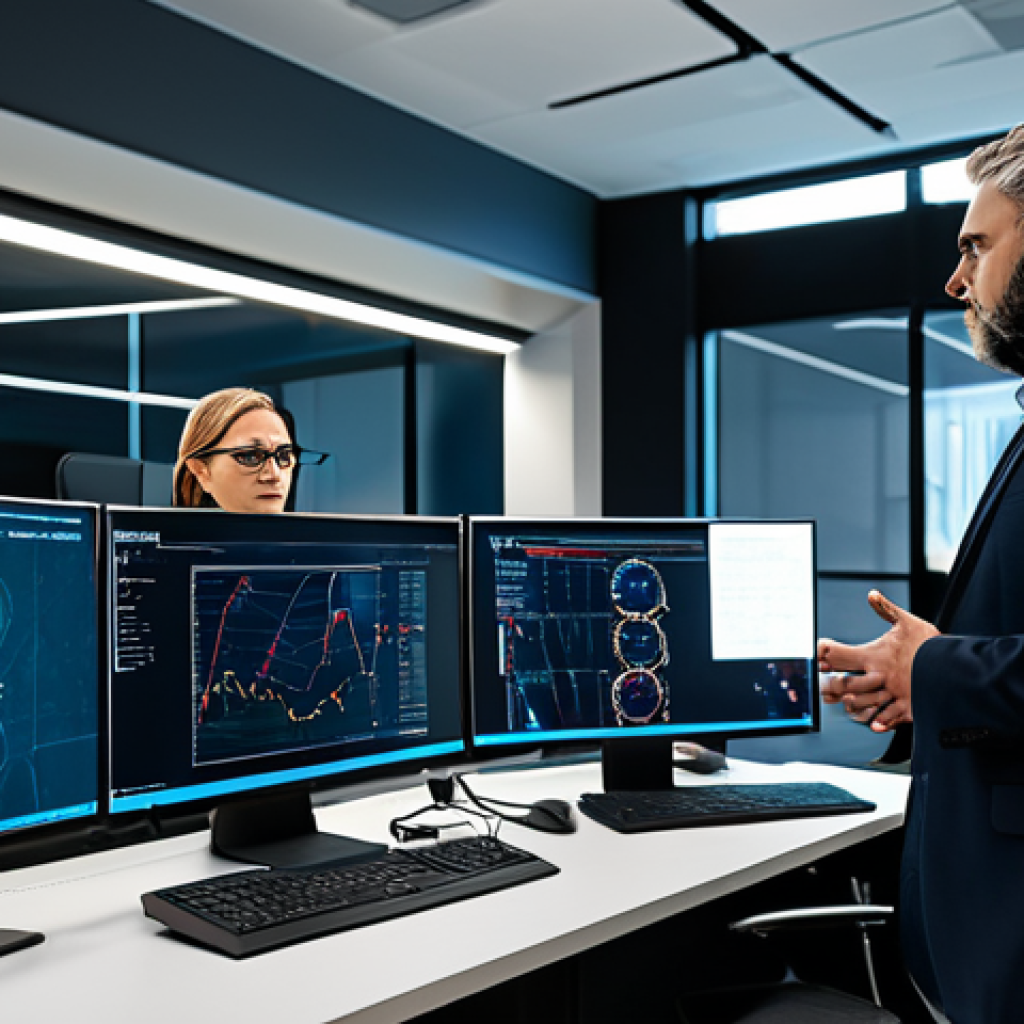 **
"A team of cybersecurity professionals collaborating in a modern office environment, analyzing network diagrams and threat intelligence data on large screens. Everyone is fully clothed in professional attire, engaging in a serious discussion. The scene emphasizes teamwork and problem-solving. Safe for work, appropriate content, professional, perfect anatomy, natural proportions, high quality, well-lit, showcasing technology and expertise in a family-friendly manner."
**