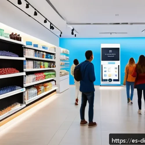 Home 31 디지털 물리적 공간 통합을 위한 분석 도구 - A modern retail store interior in Spain featuring advanced IoT sensors and smart shelves monitoring ...