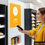 Home 18 디지털 물리적 통합을 위한 UX UI 디자인 전략 - A modern retail store interior in Spain showcasing seamless omnichannel integration: a young adult w...